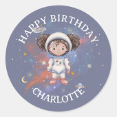 Astronaut Space Birthday Sticker (Voorkant)