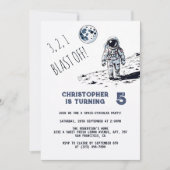 Astronaut Space Blast van elke leeftijd verjaardag Kaart (Voorkant)