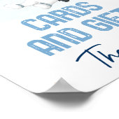 Astronaut Space Blue Gold Kaarten & cadeautenteken Poster (Hoek)