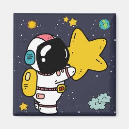 astronaut space Cartoon Magneet