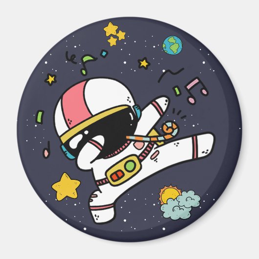 astronaut space Cartoon Magneet (Voorkant)