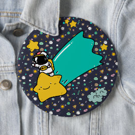 astronaut space Cartoon Ronde Button 6,0 Cm