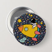astronaut space Cartoon Ronde Button 7,6 Cm (Voorkant /achterkant)
