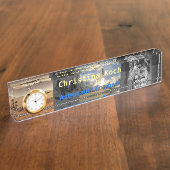 Astronaut Space Exploration Grey Theme Custom Naambordje (Zijkant)