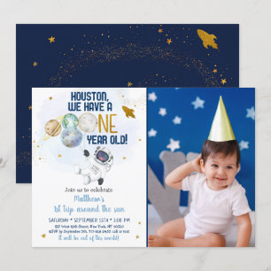 Astronaut Space First Trip ROND the Sun Birthday Kaart