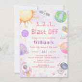 Astronaut Space First Trip ROND the Sun Birthday Kaart (Voorkant)