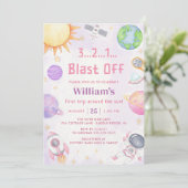 Astronaut Space First Trip ROND the Sun Birthday Kaart (Staand voorkant)