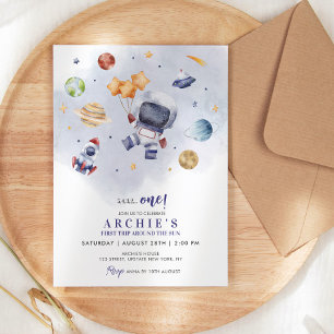 Astronaut Space First Trip ROND the Sun Birthday Kaart