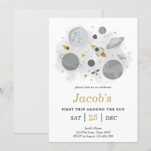 Astronaut Space First Trip ROND the Sun Birthday Kaart