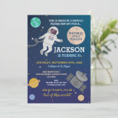 Astronaut Space Galaxy verjaardagsfeestje ruimte Kaart (Staand voorkant)