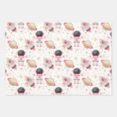 Astronaut Space Girl Patroon Inpakpapier Vel (Voorkant 2)