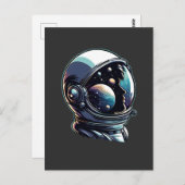 Astronaut Space Helmet Briefkaart (Voorkant / Achterkant)