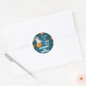 Astronaut Space planeten blauwe verjaardag Ronde Sticker (Envelop)
