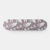 Astronaut Space Planets Paars Blue Pattern Skateboard (Horizontaal)