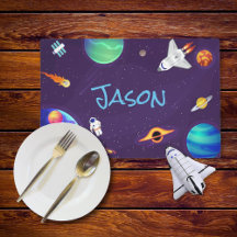 Astronaut Space Planets toevoegen naam gelamineerd