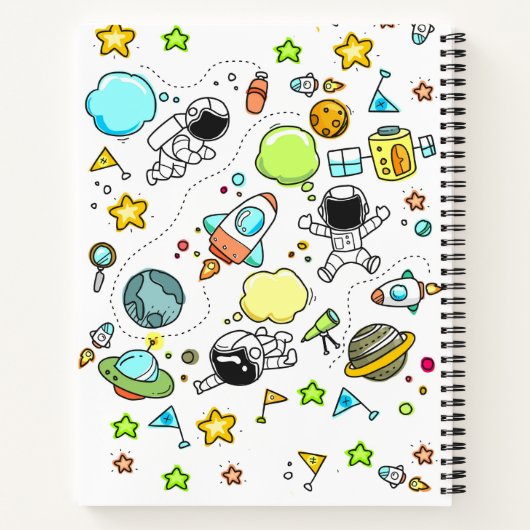 Astronaut Space Rockets handschrift Notitieboek (Achterkant)