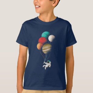 Astronaut Space, Spaceman Balloons Moon Planets T-shirt