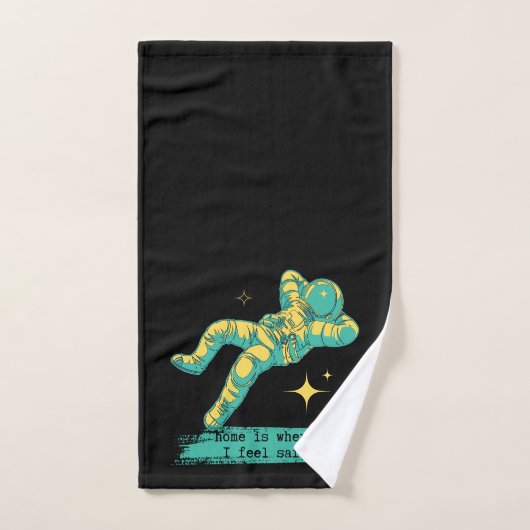 Astronaut Space Stars Home is waar ik me veilig vo Bad Handdoek (Handdoek)