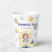 Astronaut Space-Theme Custom Birthday Party Papieren Bekers (Achterkant)