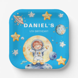 Astronaut Space-Theme Custom Birthday Party Papieren Bordje