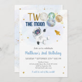 Astronaut Space Two The Moon Birthday Kaart (Voorkant / Achterkant)