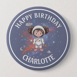 Astronaut Space Verjaardag Ronde Button 4,0 Cm