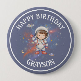 Astronaut Space Verjaardag Ronde Button 4,0 Cm