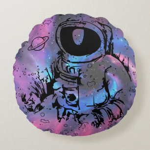Astronaut Spaceman Galaxy Ronde Kussen