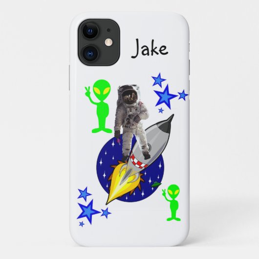 Astronaut Spaceship Iphone Case (Achterkant)