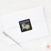 Astronaut Spacewalk and Exploring Illustration Vierkante Sticker (Envelop)