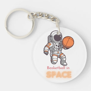 Astronaut speelt basketbal in het Space t-shirt Sleutelhanger