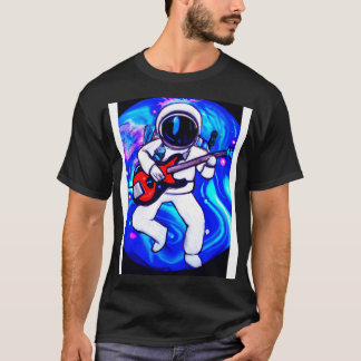 Astronaut speelt gitaar t-shirt
