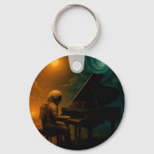 Astronaut speelt piano in Split Reality - Surreali Sleutelhanger (Voorkant)