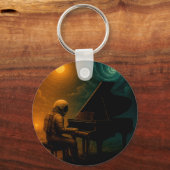Astronaut speelt piano in Split Reality - Surreali Sleutelhanger (Achterkant)