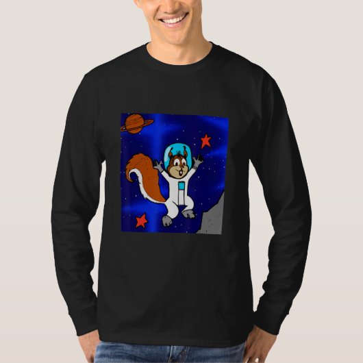 Astronaut Squirrel in Space T-shirt (Voorkant)