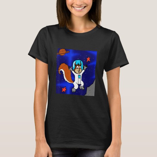Astronaut Squirrel in Space T-shirt (Voorkant)