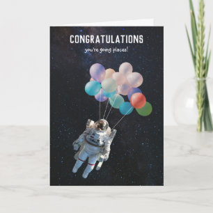 Astronaut Stars & Space Balloons Gefeliciteerd Kaart
