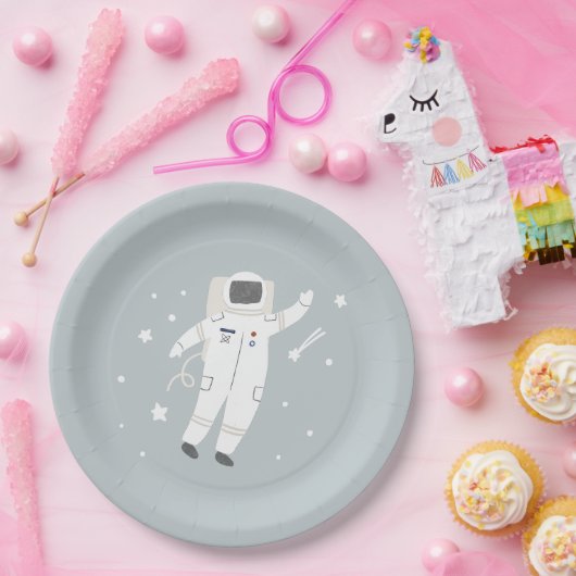 Astronaut & Stars Space Verjaardagsfeest Papieren Bordje (Feest)