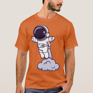 Astronaut start op Space Cartoon T-shirt