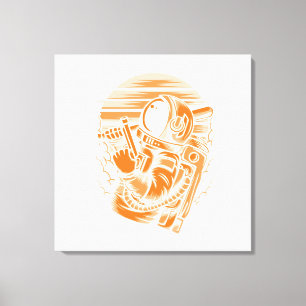 Astronaut Status Canvasprint op Spanning Canvas Afdruk