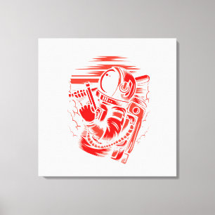 Astronaut Status op Gespannen Canvas Print