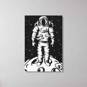 Astronaut Status op Gespannen Canvas Print