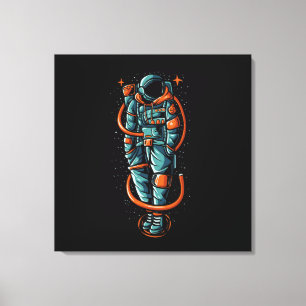 Astronaut Status op Gespannen Canvasprint Canvas Afdruk