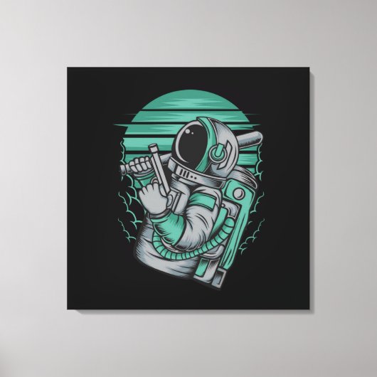 Astronaut Status op Gespannen Canvasprint Canvas Afdruk (Voorkant)