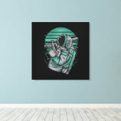 Astronaut Status op Gespannen Canvasprint Canvas Afdruk (Insitu (Houten vloer))