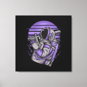 Astronaut Status op Gespannen Canvasprint Canvas Afdruk