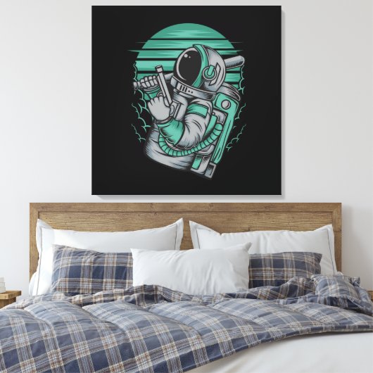 Astronaut Status Stretted Canvas Print (Insitu (Slaapkamer))