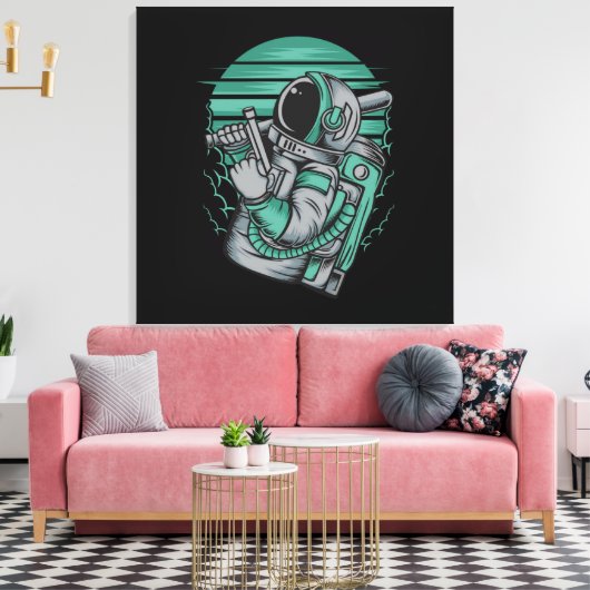 Astronaut Status Stretted Canvas Print (Insitu (Woonkamer))