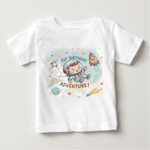Astronaut Sterren Rocket Planet Boy 1e Verjaardag 