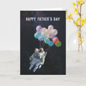 Astronaut Sterren & Ruimtesterren Vaderdag Kaart (Gele Bloem)